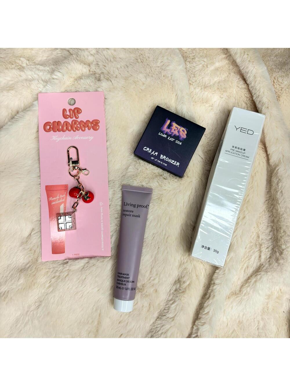 4 Piece Makeup Bundle Primer Hair Care Lipgloss Charm Bronzer NEW IN BOX SEALED